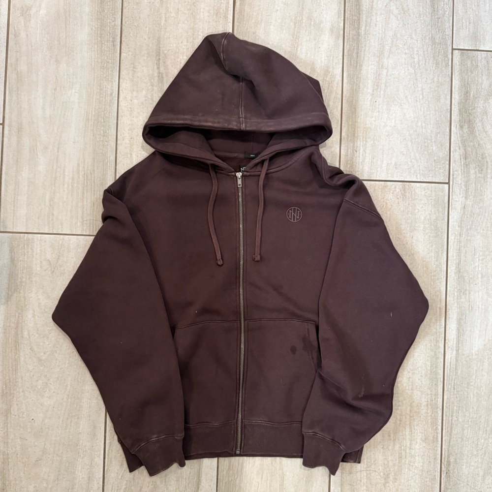 Ninth hall brown boxy zip up